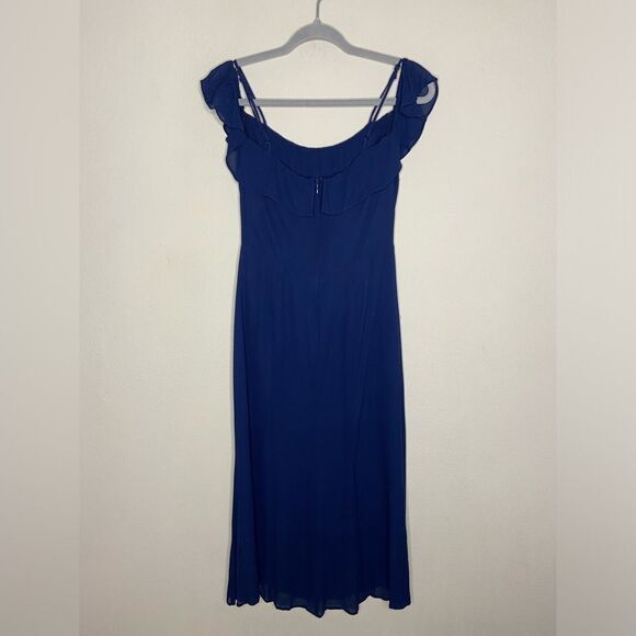 Reformation Midi Navy Dress Size 10 - Picture 2 of 4